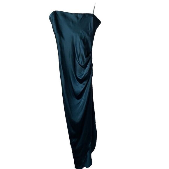 New $240 Amanda Uprichard 100% Silk Janae Cocktail Dress Size Medium Nightwind - Picture 3 of 6